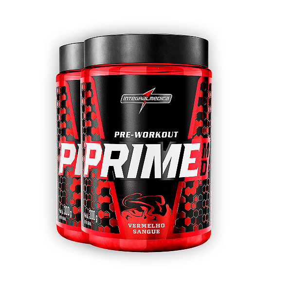 Kit 2 Pré Treino Prime Integral Medica Frutas Vermelhas 300g
