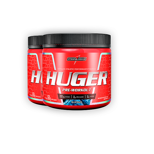 Kit 2 Pré Treino Huger Integral Medica Blue Razz 320g