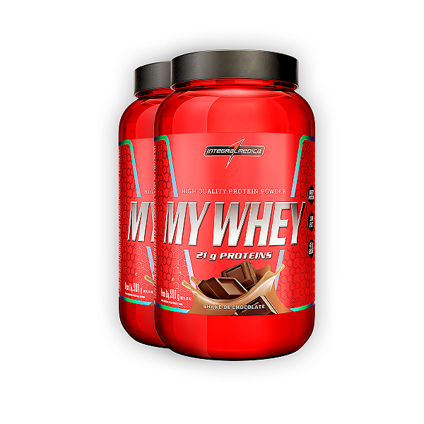 Kit 2 My Whey Protein Integral Medica Shake Chocolate 900g