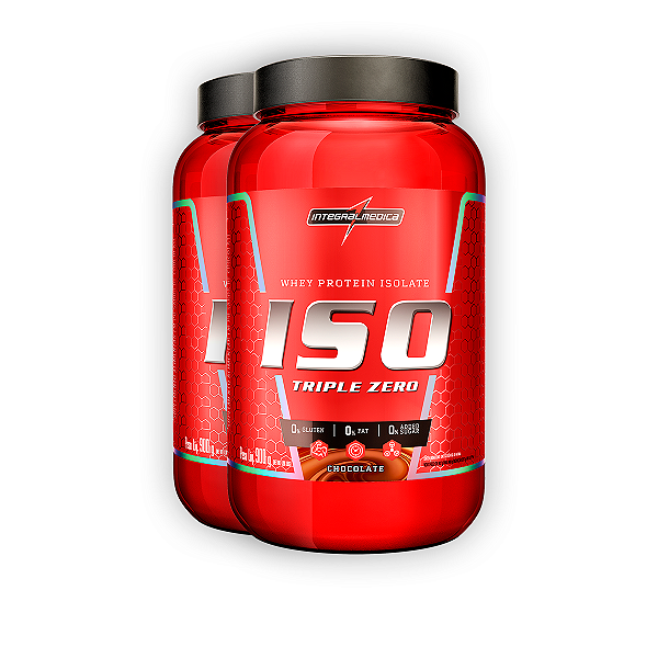 Kit 2 Whey Protein Iso Triple Zero Integral Medica Chocolate 900g
