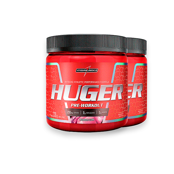 Kit 2 Pré Treino Huger Integral Medica Bubble Gum 320g