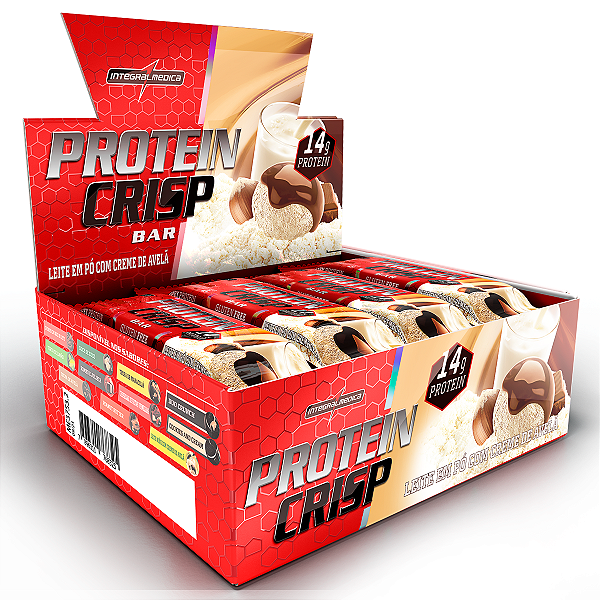 Barra Proteína Crisp Integral Medica Leite em Pó 12Und