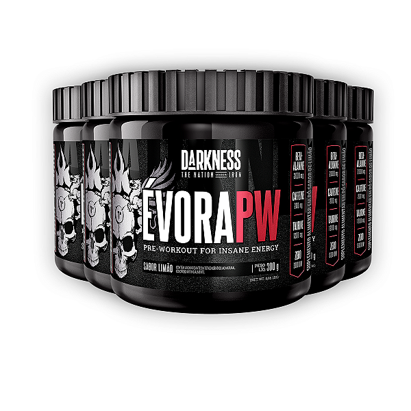 Kit 5 Pré Treino Évora V2 Darkness Limão 300g