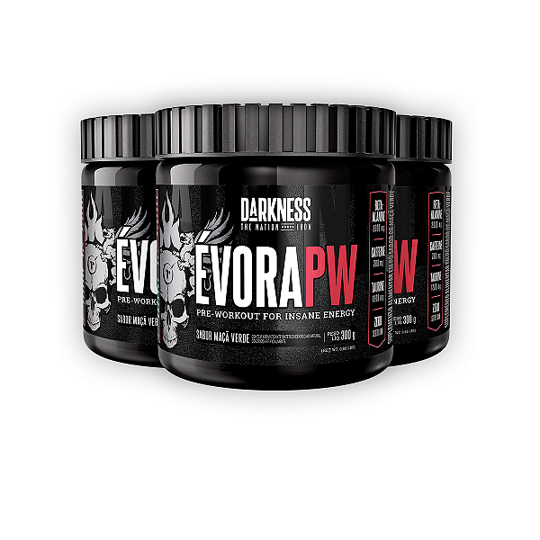 Kit 3 Pré Treino Évora V2 Darkness Maça Verde 300g