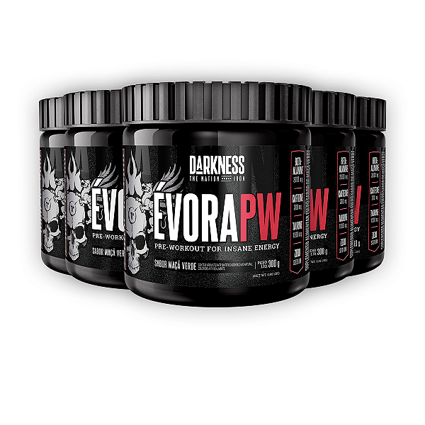 Kit 5 Pré Treino Évora V2 Darkness Maça Verde 300g