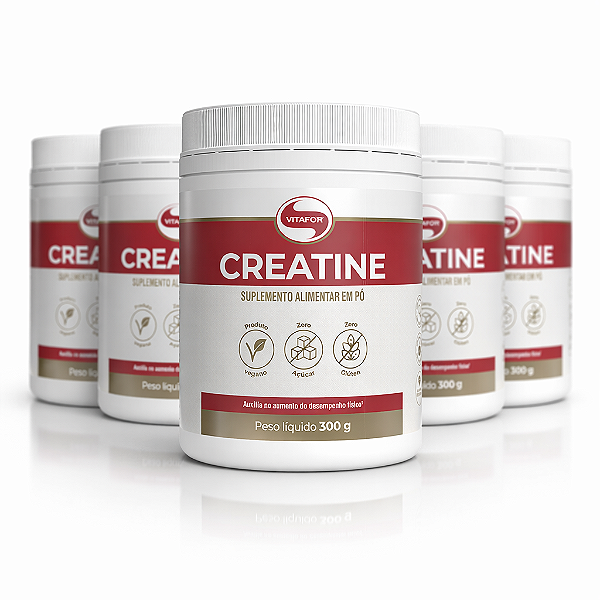 KIT 5 CREATINE Vitafor 100% Creatina Monohidratada 300g