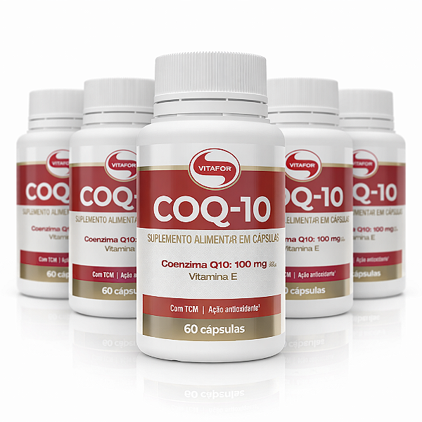 KIT 5 COQ-10 Vitafor Coenzima Q10 100mg e Vit.E 60 Caps