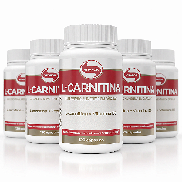 KIT 5 L-CARNITINA Vitafor L-carnitina e Vitamina B6 120Caps