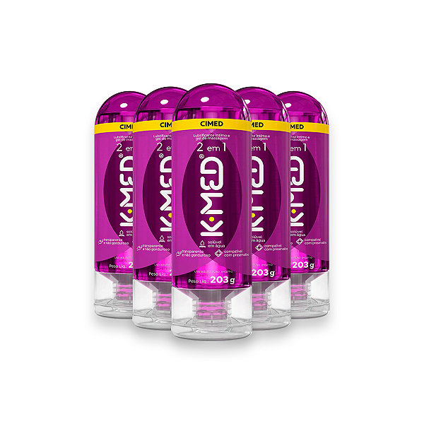 Kit 5 Lubrificante íntimo 2 em 1 K-MED Cimed Frasco 203g
