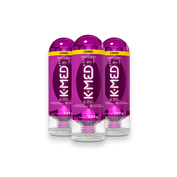 Kit 3 Lubrificante íntimo 2 em 1 K-MED Cimed Frasco 203g