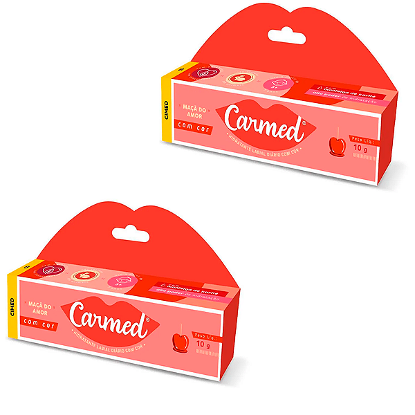 Kit 2 Carmed Hidratante Labial Com Cor Cimed Maça do Amor 10g