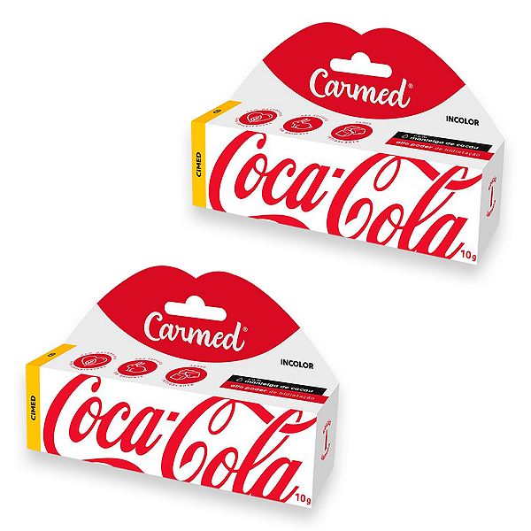 Kit 2 Carmed Hidratante Labial Incolor Cimed Coca Cola 10g