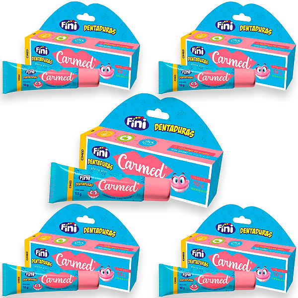 Kit 5 Carmed Hidratante Labial Incolor Cimed Fini Dentaduras