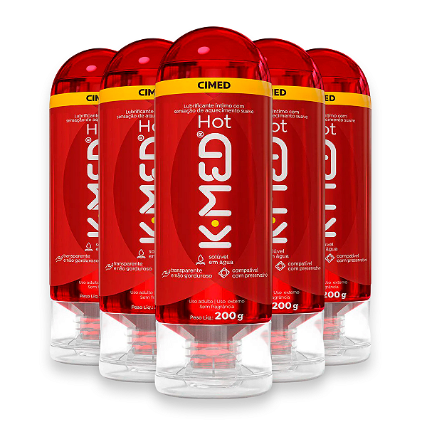 Kit 5 Gel Lubrificante Íntimo K-MED Hot Cimed Neutro 200g