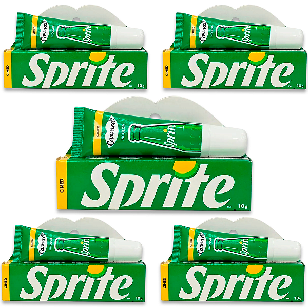 Kit 5 Carmed Hidratante Labial Incolor Cimed Sprite 10g