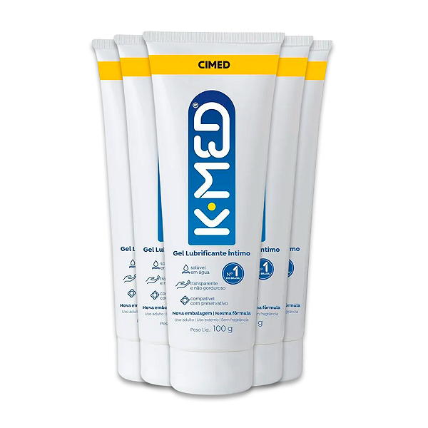 Kit 5 Gel Lubrificante Íntimo K-MED Cimed Neutro 100g