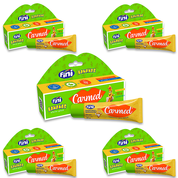Kit 5 Carmed Hidratante Labial Incolor Cimed Bananas 10g