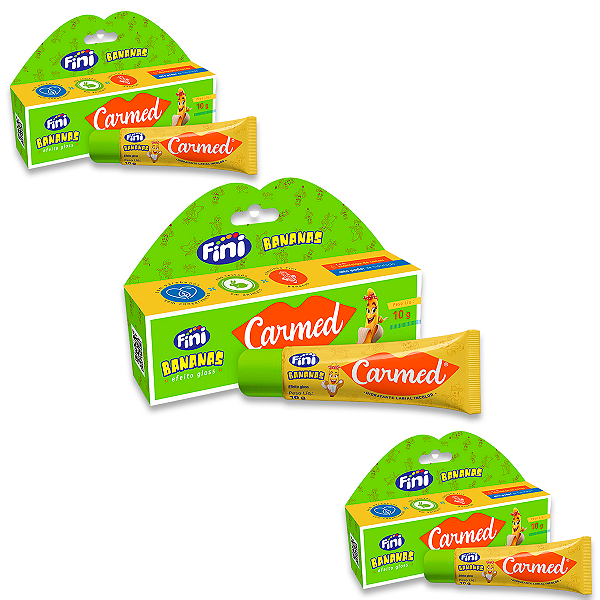Kit 3 Carmed Hidratante Labial Incolor Cimed Bananas 10g
