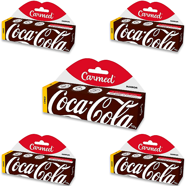 Kit 5 Carmed Hidratante Labial Cimed Coca Cola Marrom 10g