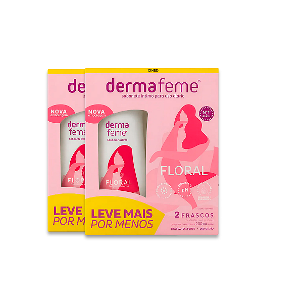 Kit 2 Sabonete Líquido Íntimo Dermafeme Floral Cimed 200ml