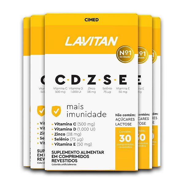 Kit 5 Imunidade CDZSE Lavitan 30 Comprimidos Revestidos