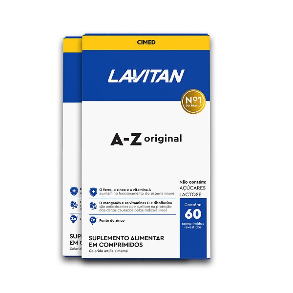 Kit 2 Multivitamínico A-Z Original Lavitan 60 Comprimidos