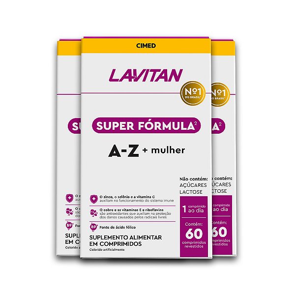 Kit 3 Multivitamínico Mulher Lavitan 60 Comprimidos