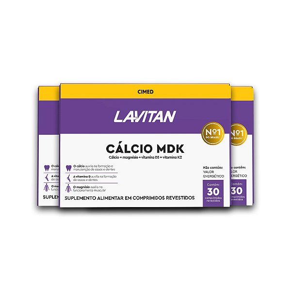 Kit 3 Cálcio MDK Lavitan 30 Comprimidos Revestidos