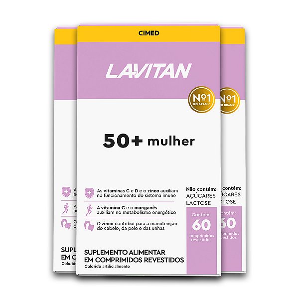 Kit 3 Multivitamínico Mulher 50+ Lavitan 60 Comprimidos