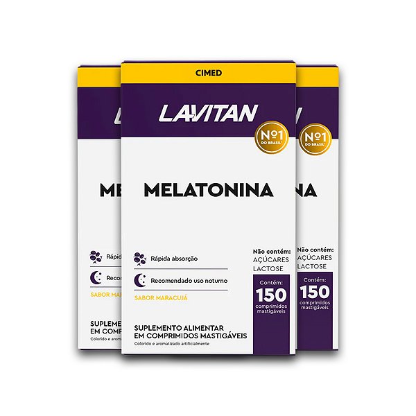 Kit 3 Melatonina Lavitan 150 Comprimidos Maracujá