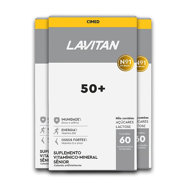 Kit 3 Multivitamínico 50+ Lavitan 60 Comprimidos Revestidos