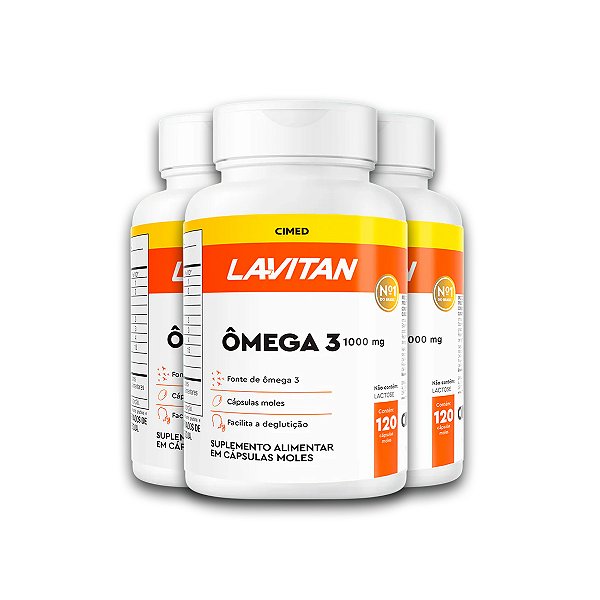 Kit 3 Ômega 3 Lavitan 1000mg 120 Cápsulas