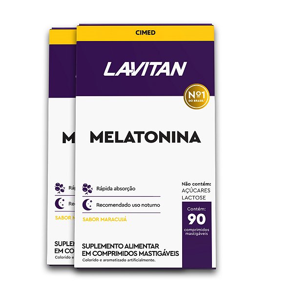 Kit 2 Melatonina Lavitan 90 Comprimidos Maracujá
