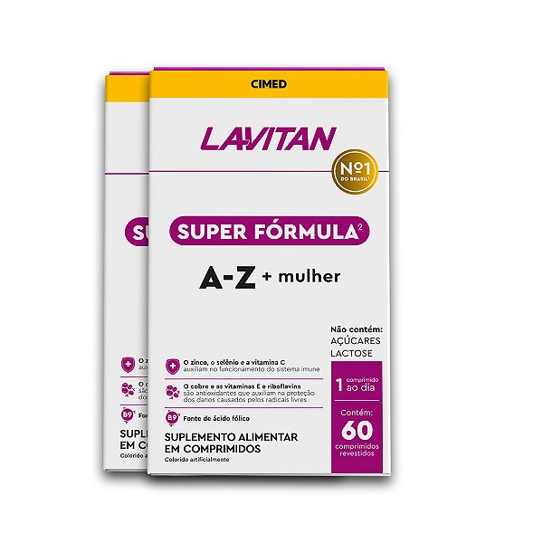 Kit 2 Multivitamínico Mulher Lavitan 60 Comprimidos