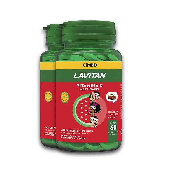 Kit 2 Vitamina C Lavitan 60 Comprimidos Mastigáveis Melancia