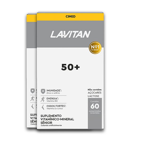 Kit 2 Multivitamínico 50+ Lavitan 60 Comprimidos Revestidos