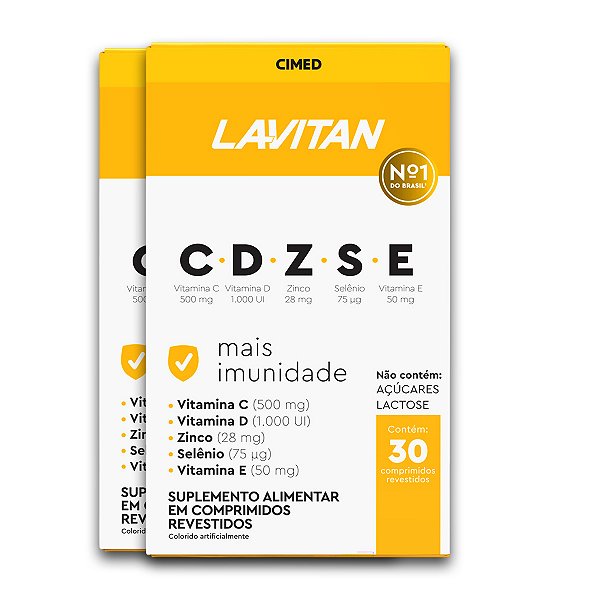 Kit 2 Imunidade CDZSE Lavitan 30 Comprimidos Revestidos