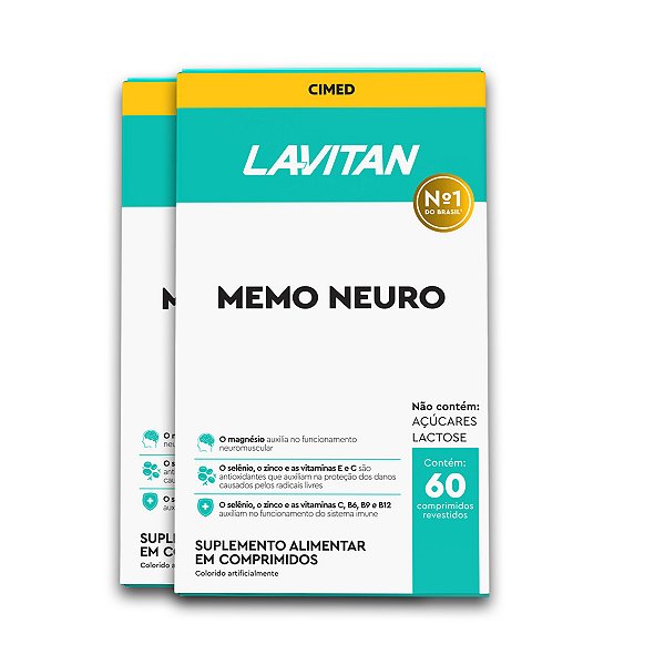 Kit 2 Memo Neuro Lavitan 60 Comprimidos Revestidos