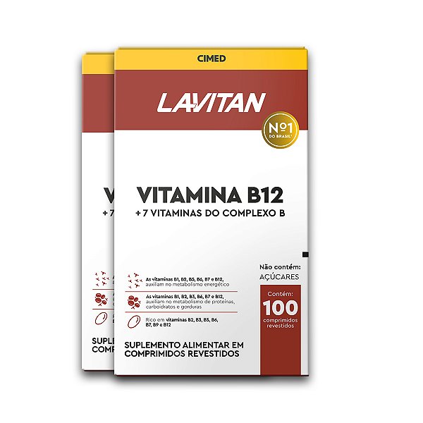 Kit 2 Vitamina B12 Lavitan 100 Comprimidos Revestidos