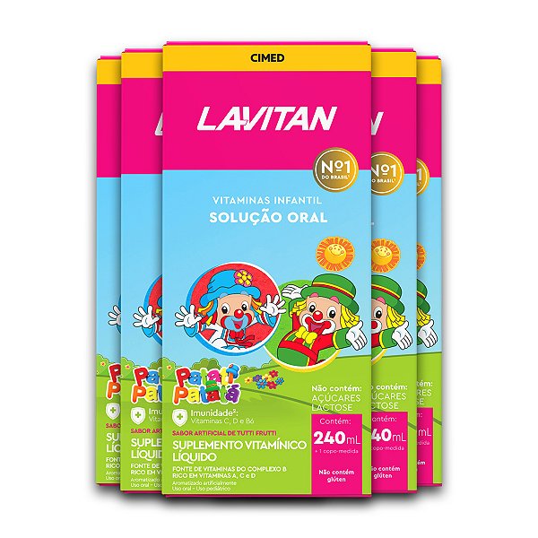 Kit 5 Vitamina Infantil Lavitan Solução Oral 240ml Tutti Frutti