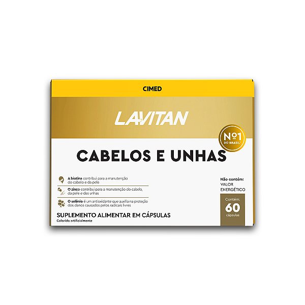 Vitamina Cabelos e Unhas Lavitan 60 Cápsulas