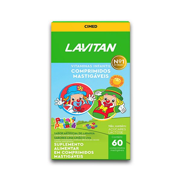 Vitamina Infantil Lavitan 60 Comprimidos Mastigáveis