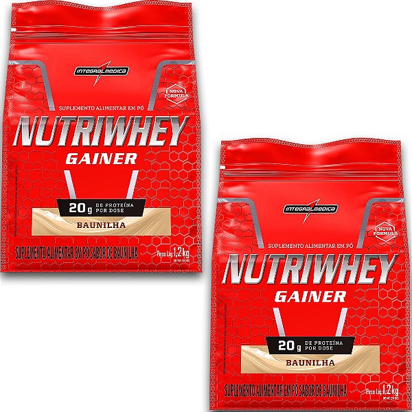 Kit 2 NutriWhey Gainer Whey Protein Integral Medica Baunilha 1,2kg