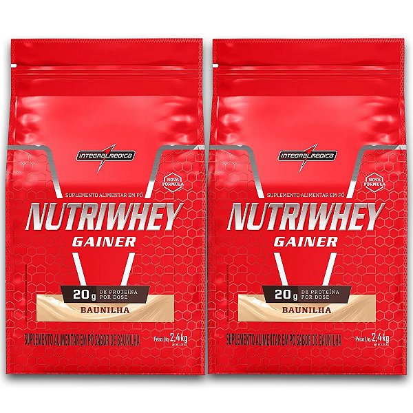 Kit 2 NutriWhey Gainer Whey Protein Integral Medica Baunilha 2,4kg