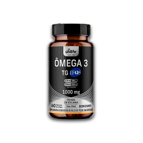Ômega 3 TG Óleo de Peixe Unilife 1000mg 60 Cápsulas