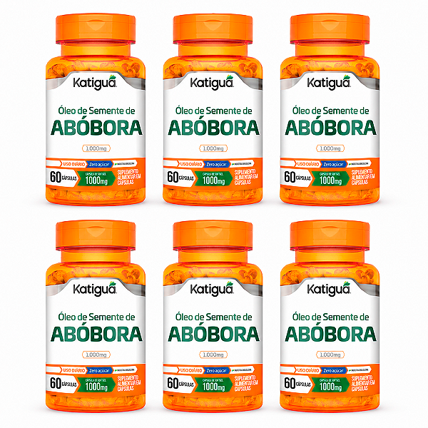 Kit 6 Óleo de Semente de Abóbora Katiguá 1000mg 60 Cápsulas