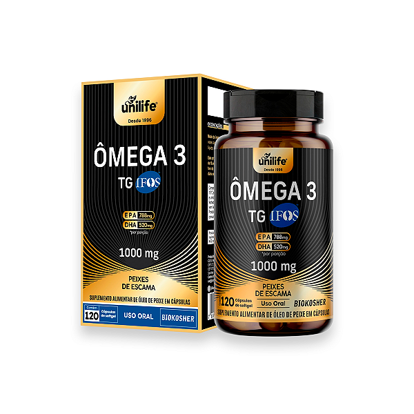 Ômega 3 Óleo de Peixe Unilife 1000mg 120 Cápsulas