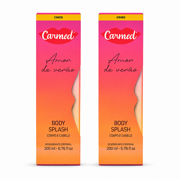 Kit 2 Body Splash Amor de Verão Corpo e Cabelo Carmed 200ml