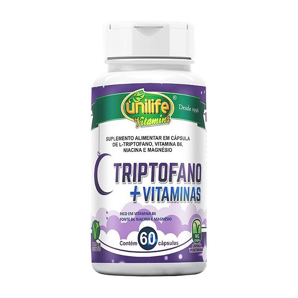 L-Triptofano + vitaminas da Unilife - 60 cápsulas