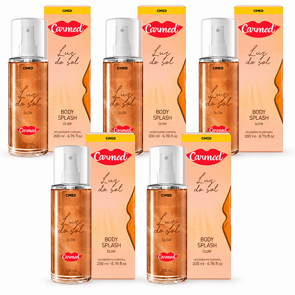 Kit 5 Body Splash Glow Luz do Sol Carmed 200ml